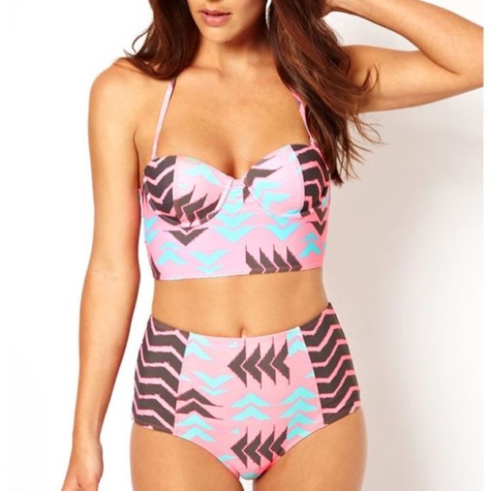 ASOS Tribal High Waist Swimsuit Set